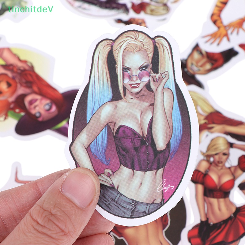 [TinchitdeV] Túi 50 Miếng Dán Pvc Chống Thấm Nước Hình Cô Gái Gợi Cảm Đẹp Mắt Cho Hành Lý Ván Trượt [Mới]