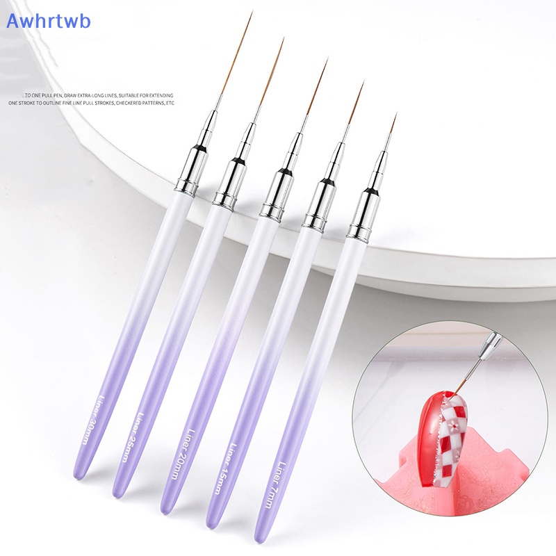 Cọ Vẽ Trang Trí Móng Tay 7 / 15 / 20 / 25 / 30mm Cán Kim Loại Mới