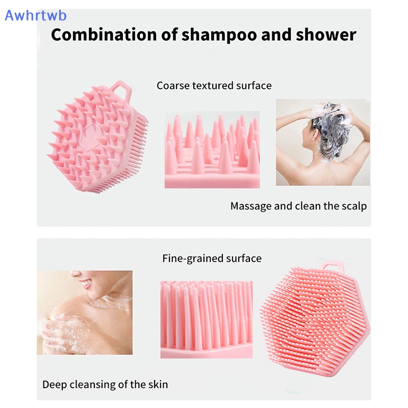 Bàn Chải Silicon Cầm Tay Dùng Mát Xa Da Đầu Khi Tắm Tiện Dụng Mới