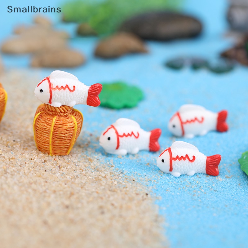 Smbr Set 10 Tượng Cá Vàng Mini Hai Màu Bằng Nhựa Resin Dễ Thương Sáng Tạo Trang Trí Bể Cá