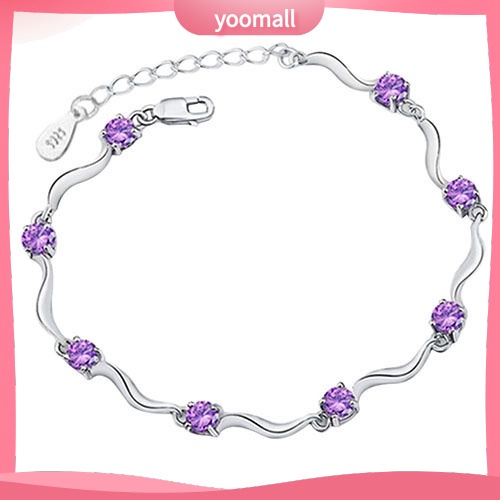 Vòng Tay Bạc 925 Đính Đá Pha Lê Hợp Thời Trang Cho Nữ