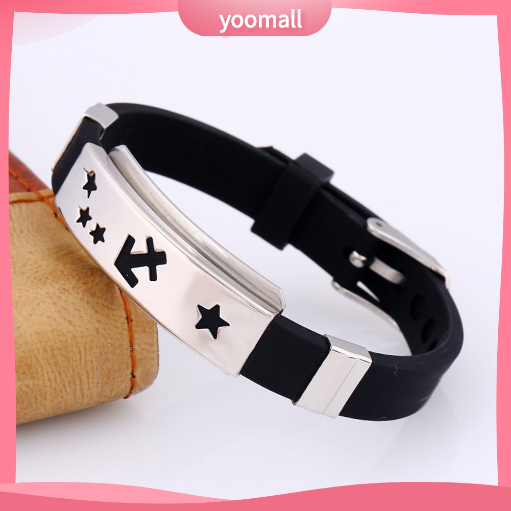 Vòng Tay Silicone Khóa Kim Loại Không Gỉ Cho Nam