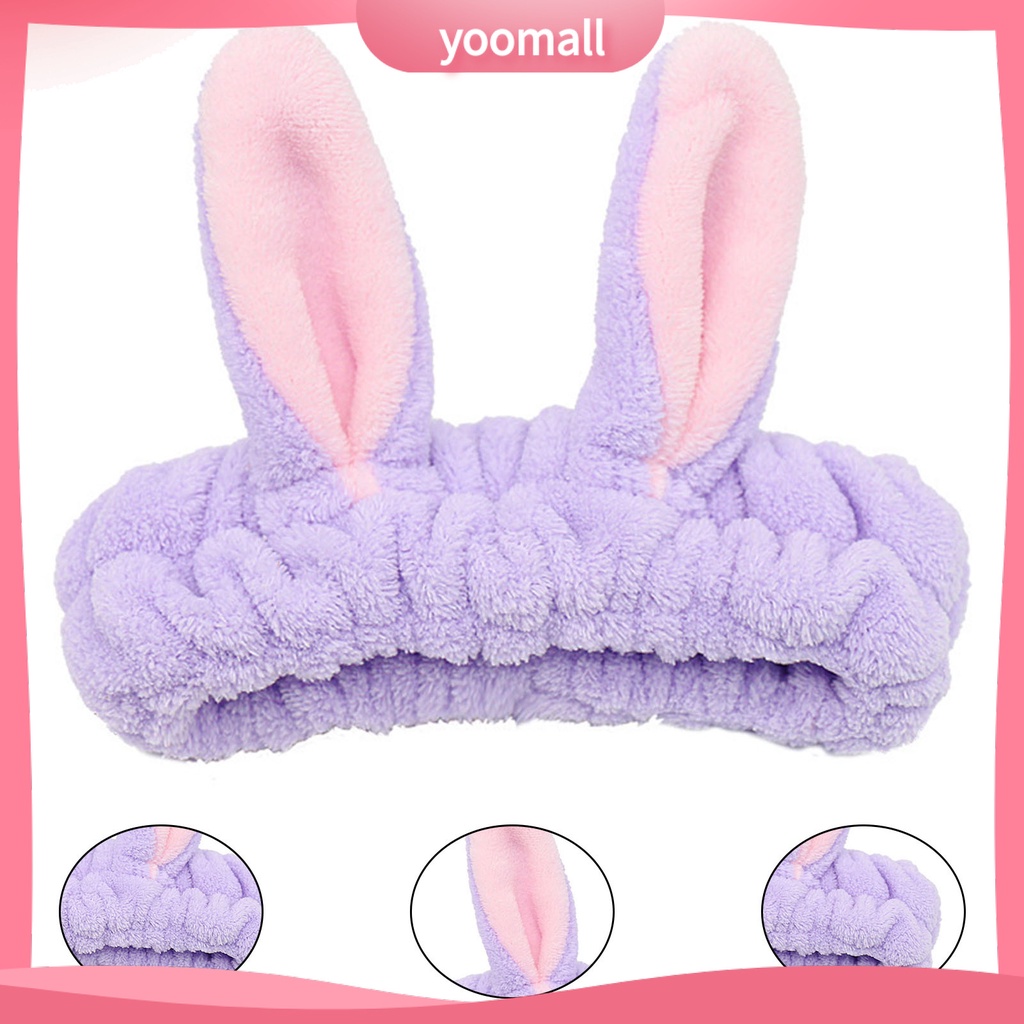 Giá Đỡ Băng Đô Rửa Mặt / Tóc Hình Tai Thú Không Phai Màu Thấm Hút Nước Dành Cho Bạn Gái