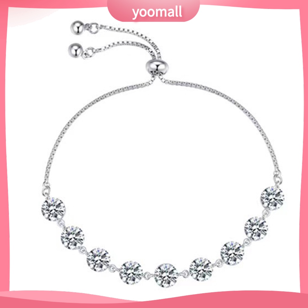 Vòng Tay Hạt Tròn Màu Bạc Lấp Lánh Thời Trang Cho Nữ