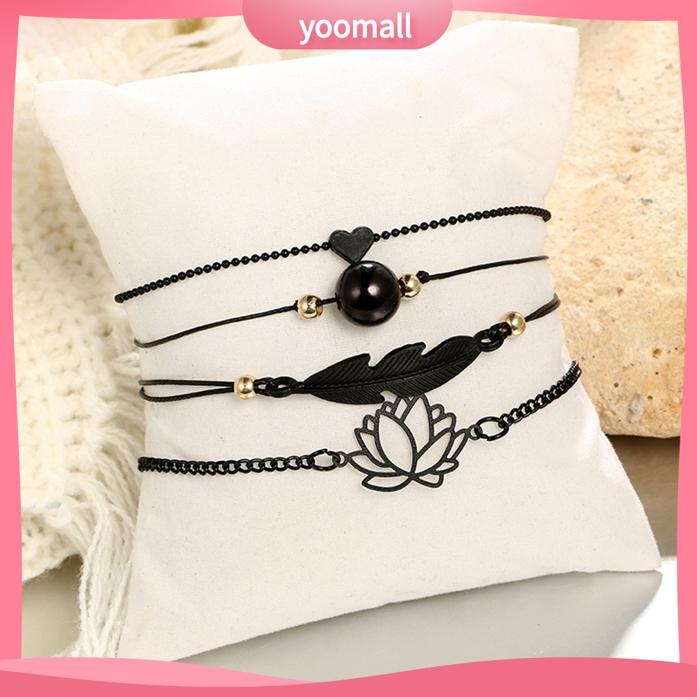 Set 4 Vòng Tay Hợp Kim Thời Trang Cho Nữ