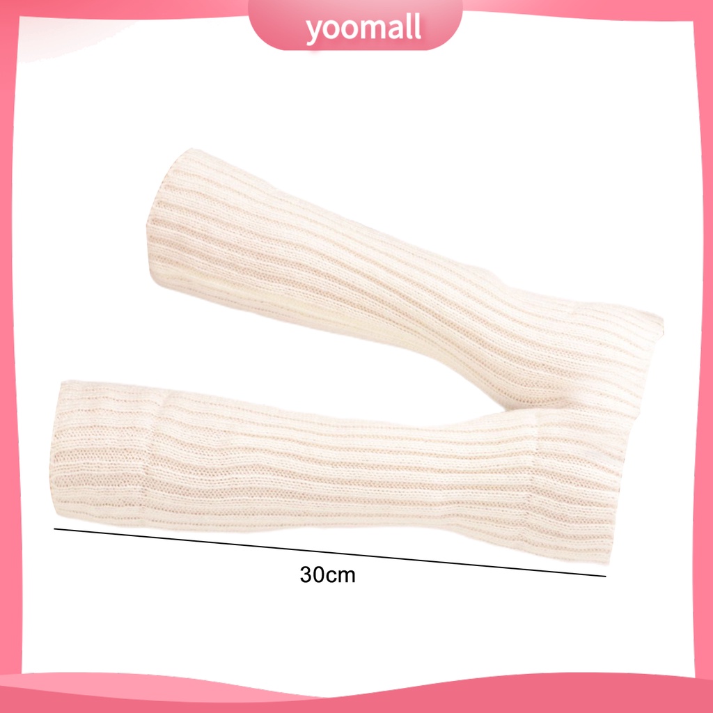 1 Đôi Găng Tay Hở Ngón Bằng Vải Dệt Kim Mềm Mại Thoáng Khí Giữ Ấm Nhiều Màu Thời Trang Cho Nữ