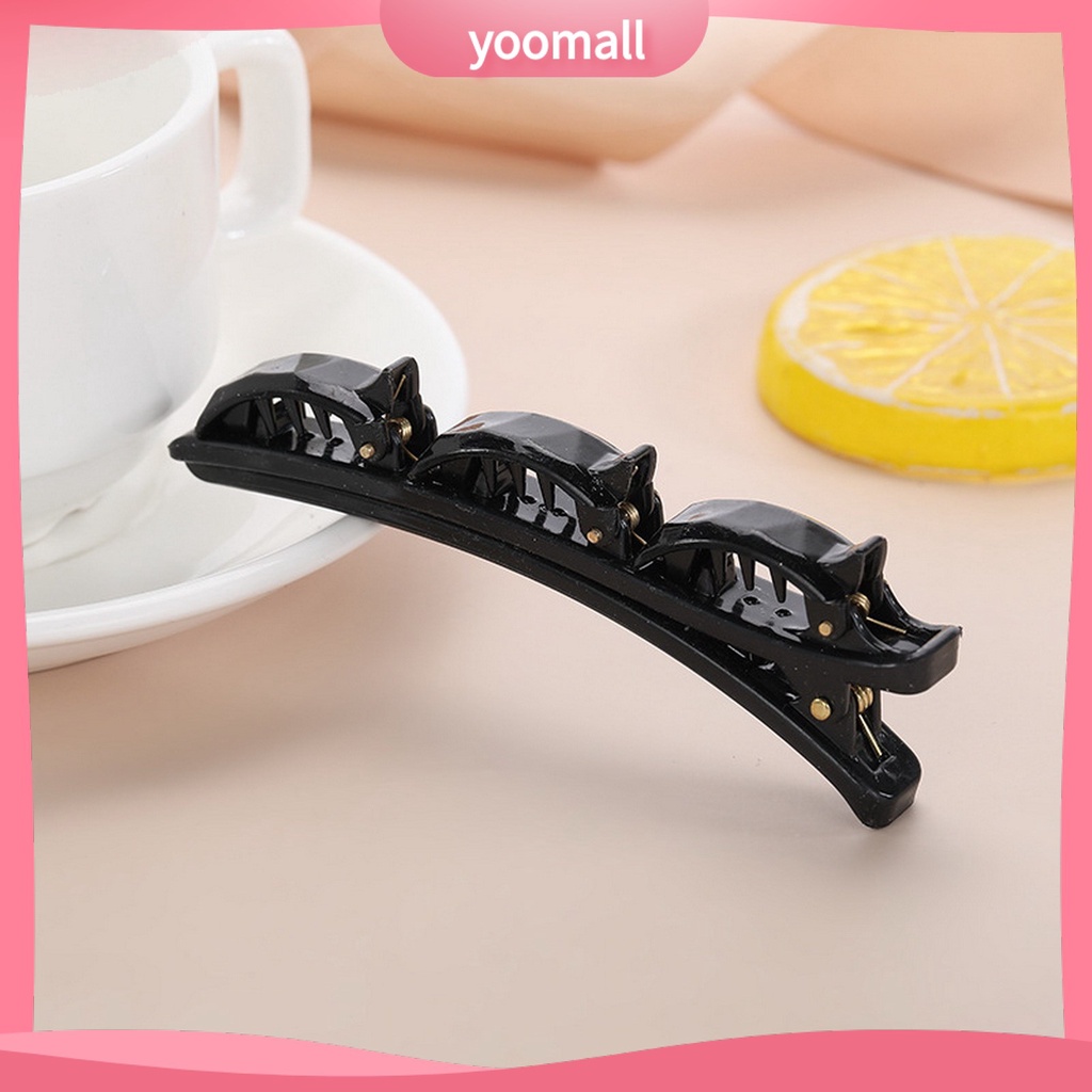 Kẹp Tóc Nhựa Hai Lớp Kiểu Dáng Đơn Giản Thanh Lịch Cho Nữ