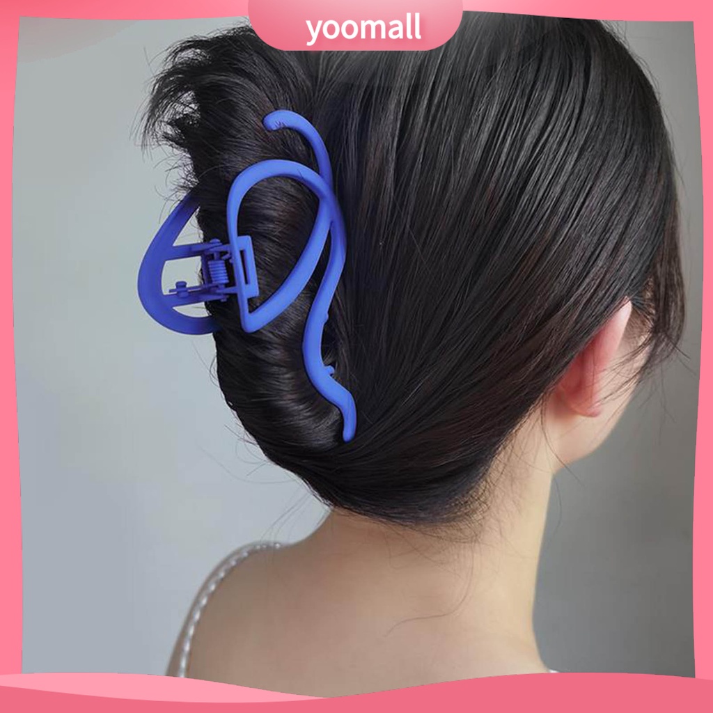 Kẹp Tóc Dạng Móng Vuốt Màu Trơn Chống Trượt Bằng Thép Không Gỉ