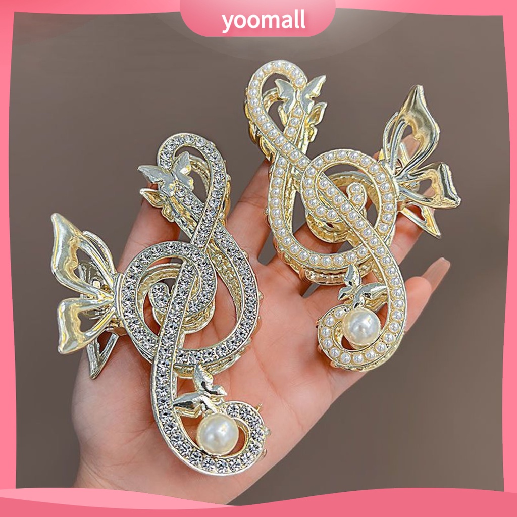 Kẹp Tóc Càng Cua Đính Đá Ngọc Trai Giả Hình Vảy Cá / Bướm Chống Trượt Trang Trí Tóc Đuôi Ngựa