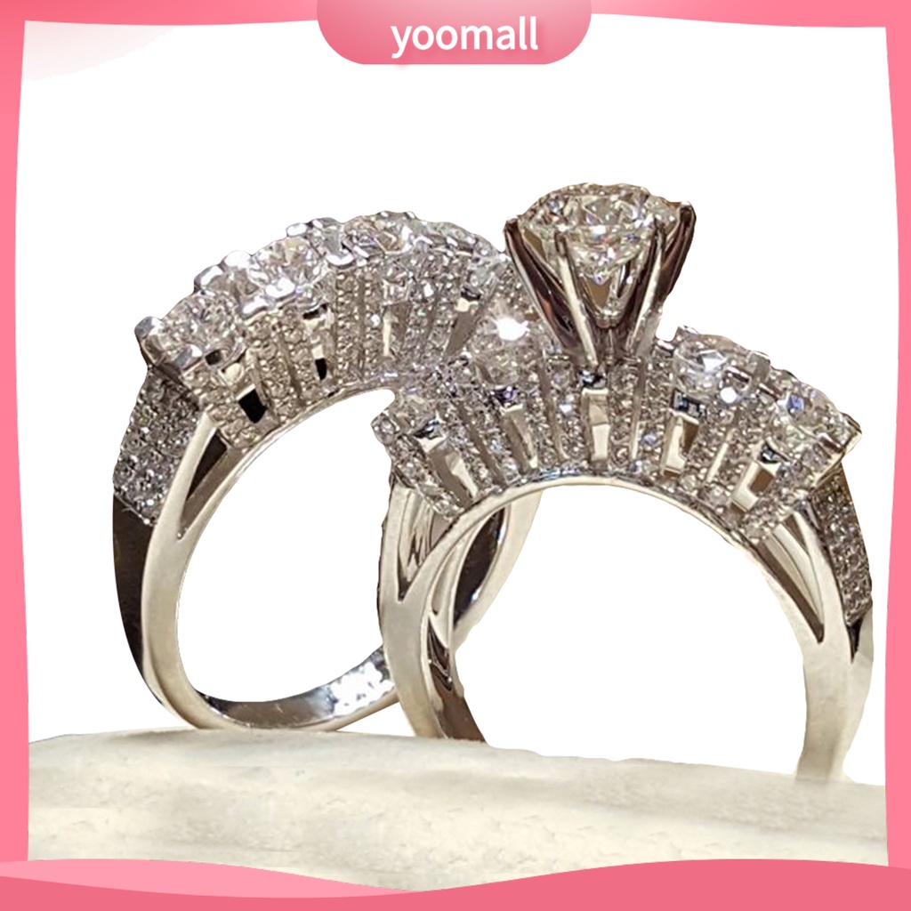 Set 2 Nhẫn Đính Đá Sang Trọng Cho Cặp Đôi