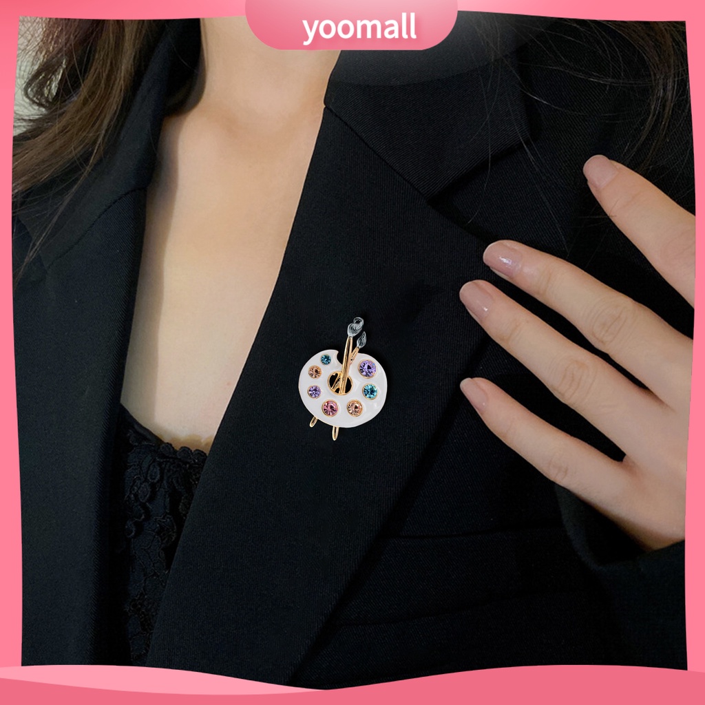 [YM] Ghim Cài Áo Họa Tiết Hình Học Tráng Men Bóng Cao Chống Rỉ Sét Tinh Tế Trang Trí Cho Nữ