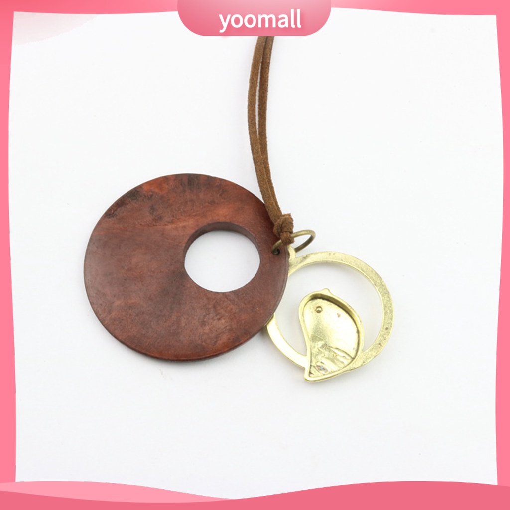 Vòng cổ Hai Lớp Mặt Gỗ Phong Cách Dân Tộc Vintage