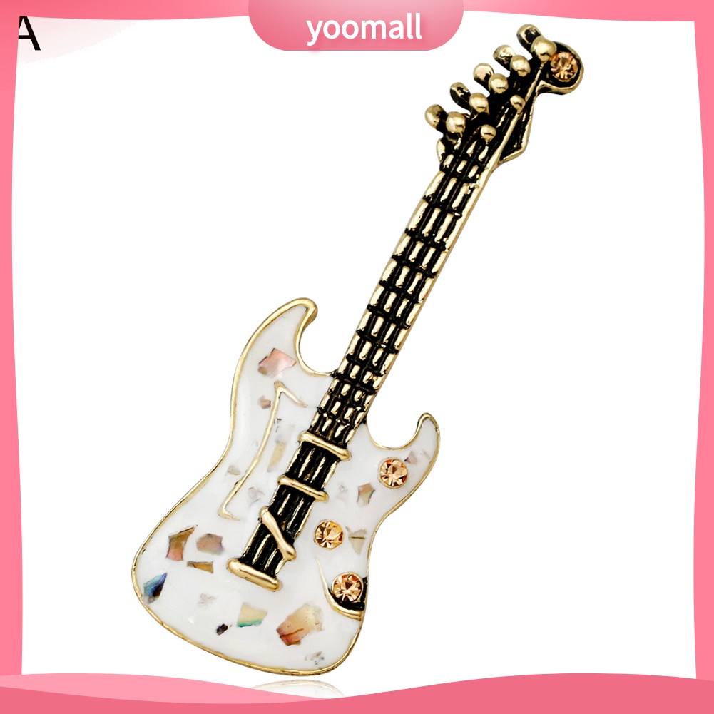Ghim Cài Áo Hình Đàn Guitar Đính Đá Phong Cách Vintage