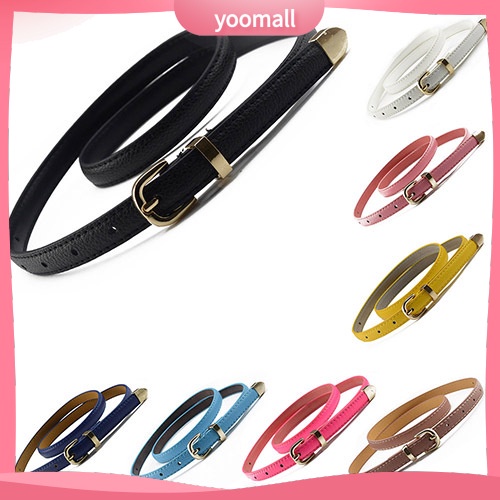 Thắt Lưng Giả Da Màu Trơn Bản Nhỏ Thời Trang Cho Nữ