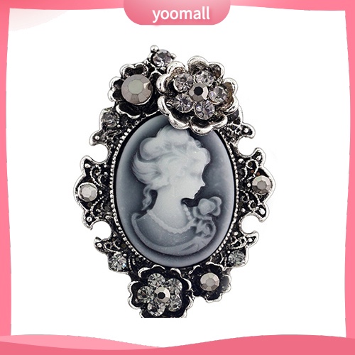 [YM] Trâm Cài Áo Hình Hoa Đính Kim Cương Giả Vintage Cho Nữ