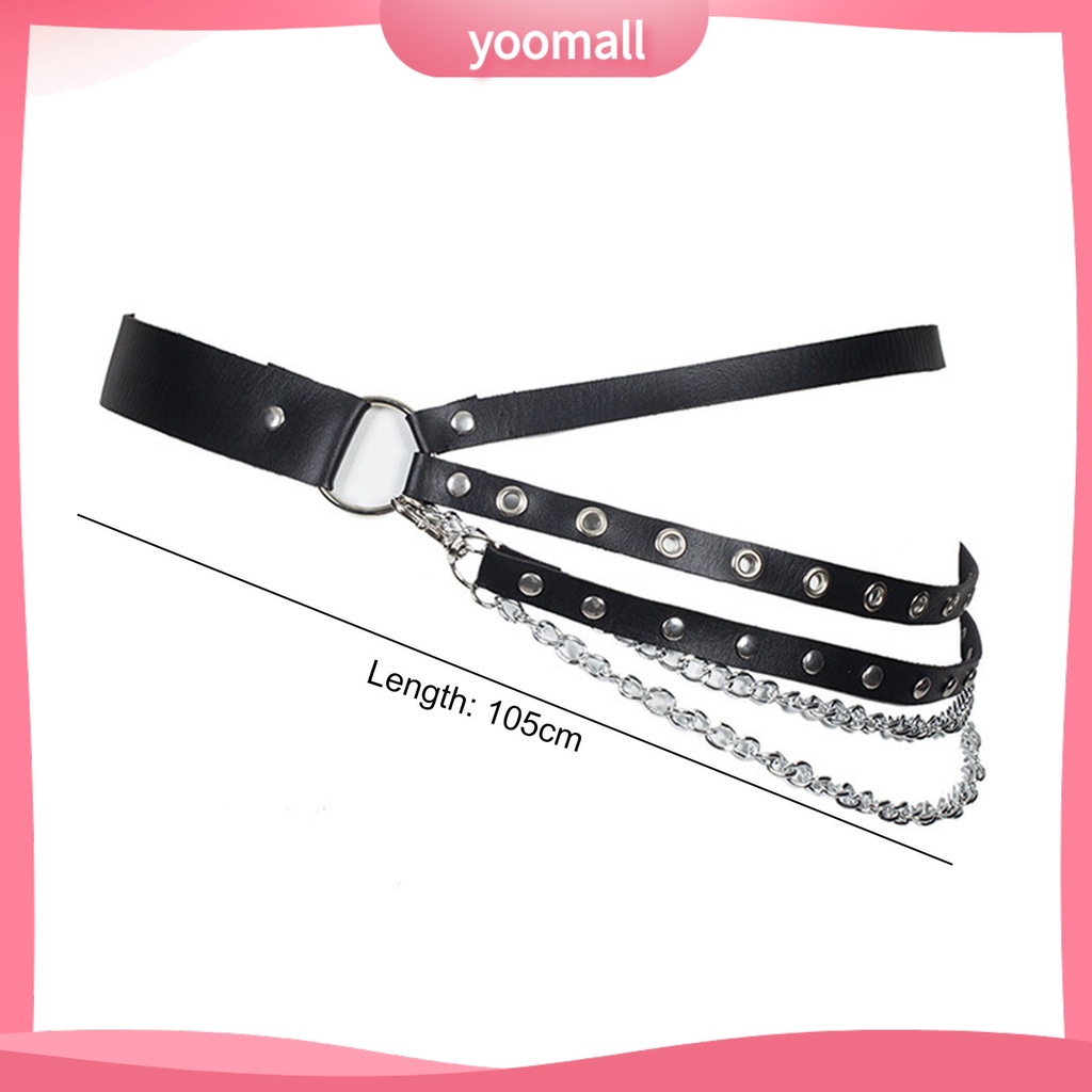 Dây Thắt Lưng Da Giả Đính Đinh Tán Phong Cách Hip Hop Gothic Punk Thời Trang Cho Nữ