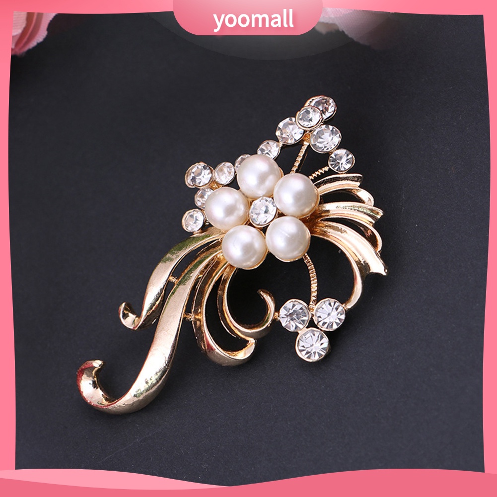 Ghim Cài Áo Hình Con Công Đính Đá Và Ngọc Trai Nhân Tạo Thời Trang