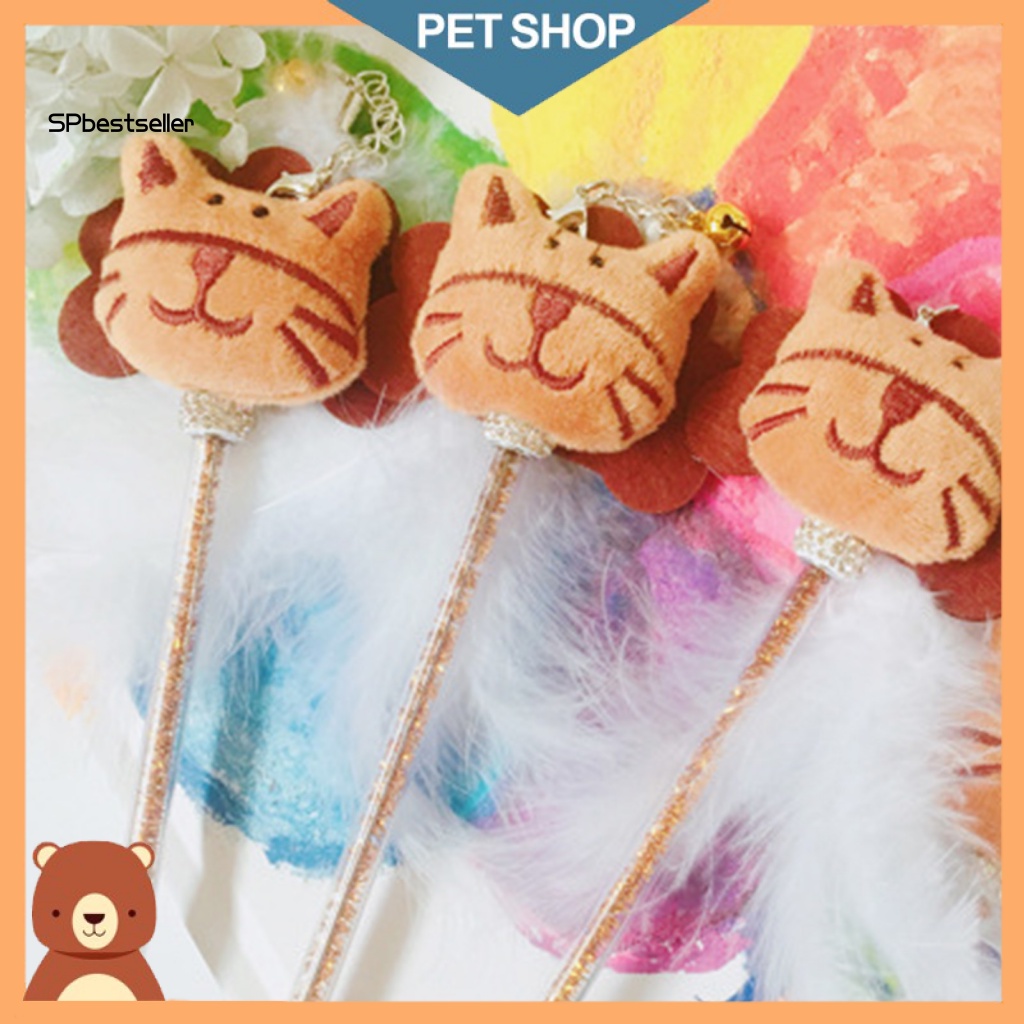 Gậy Trêu Mèo Đính Lông Vũ Nhiều Màu Sắc Vui Nhộn