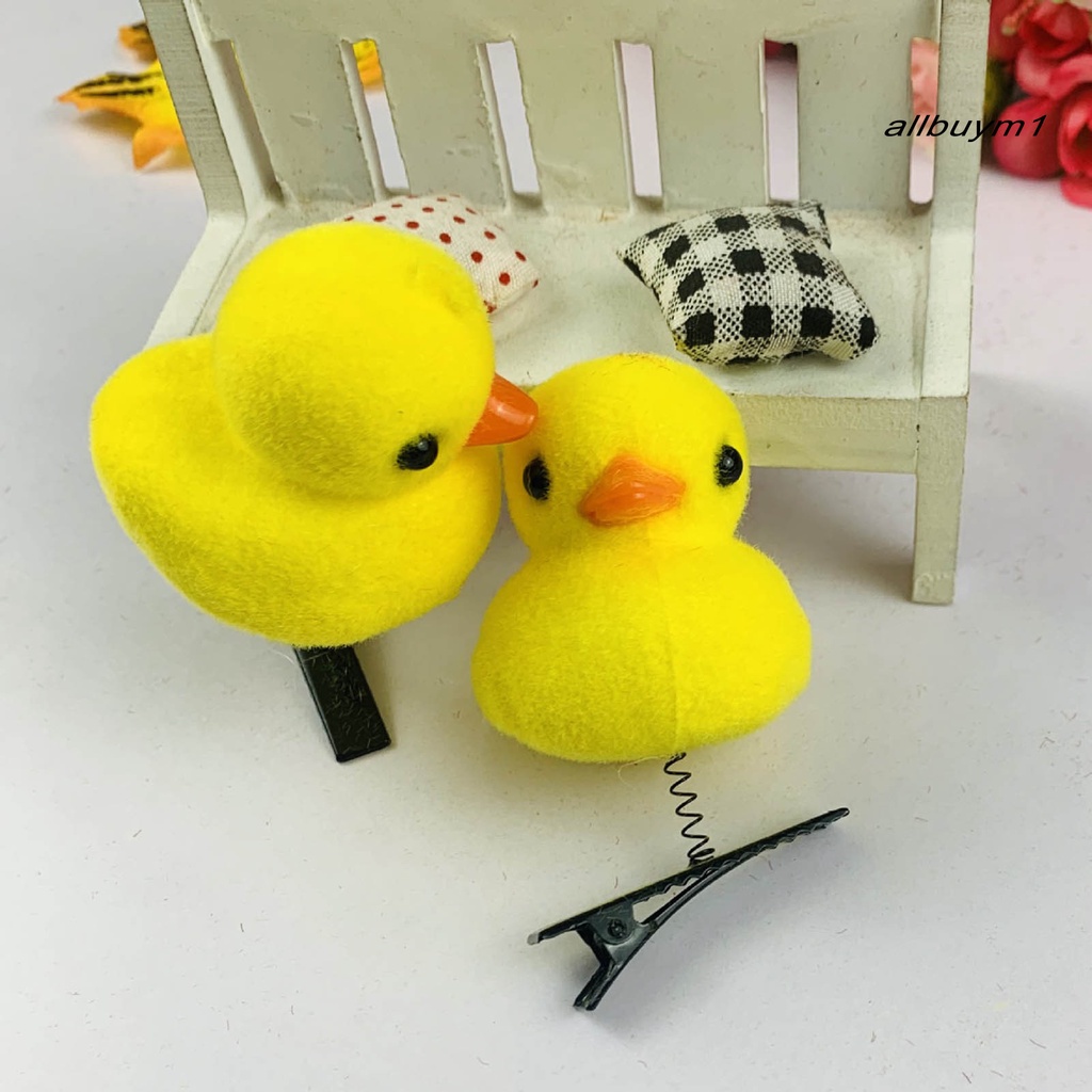 Set 5 Kẹp Tóc Hình Chú Vịt Vàng Nhỏ Gọn Nhẹ Chống Trượt Có Lò Xo Thích Hợp Làm Quà Tặng Cho Bé