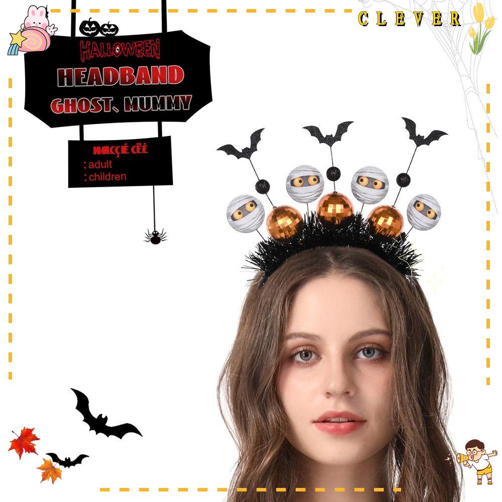 CLEVER Băng Đô Cài Tóc Kèm Bóng Lông Phong Cách Gothic Thời Trang Dự Tiệc