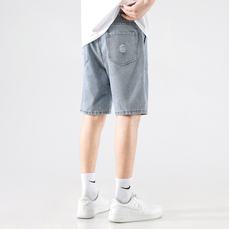 Quần Short Denim Ống Rộng Phối Túi Lớn Thời Trang Mùa Hè Mới Cho Nam
