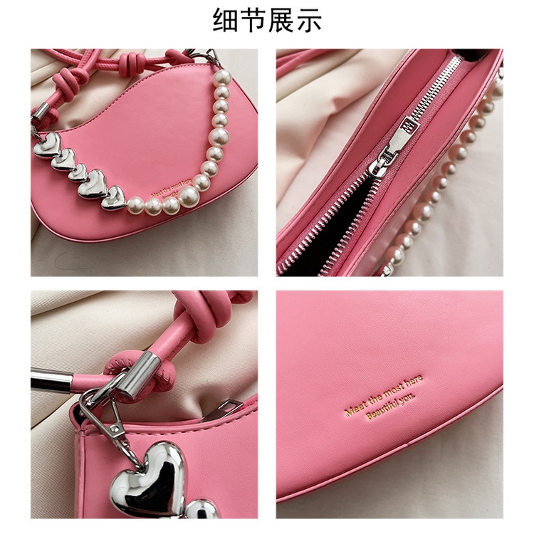 Túi Đeo Chéo Dây Chuỗi Ngọc Trai Thời Trang Hàn Quốc Dành Cho Nữ