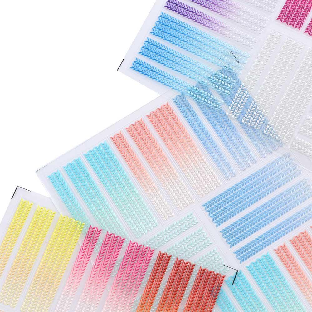 OCEANMAP Miếng Dán Họa Tiết Đan Len Dập Nổi Kiểu Nhật Bản Trang Trí Móng Tay Nghệ Thuật DIY