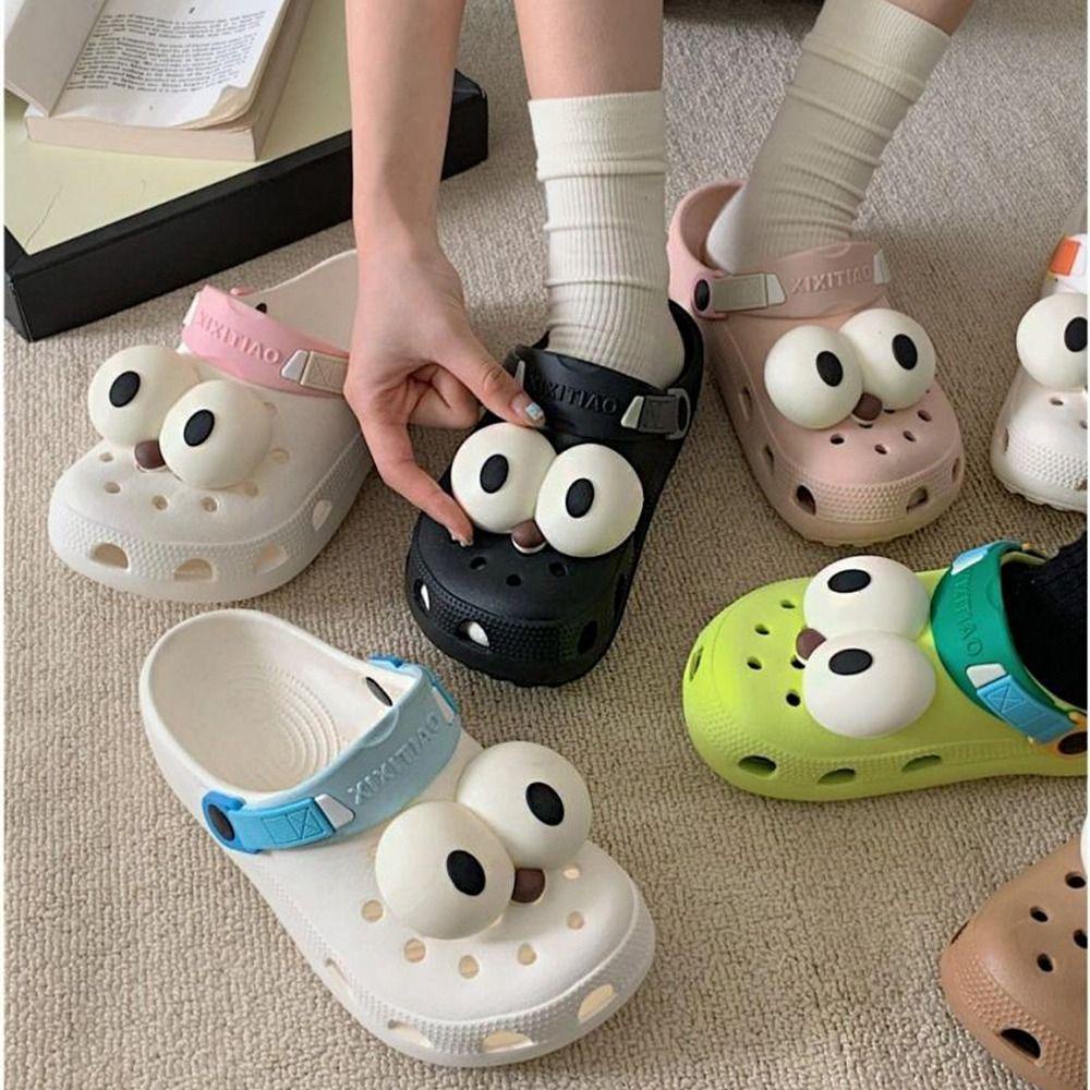 Tobie Set 2 Phụ Kiện Khóa Giày Dép Crocs Hình Đôi Mắt Hoạt Hình Dễ Thương diy Có Thể Tháo Rời Trang Trí Mùa Hè
