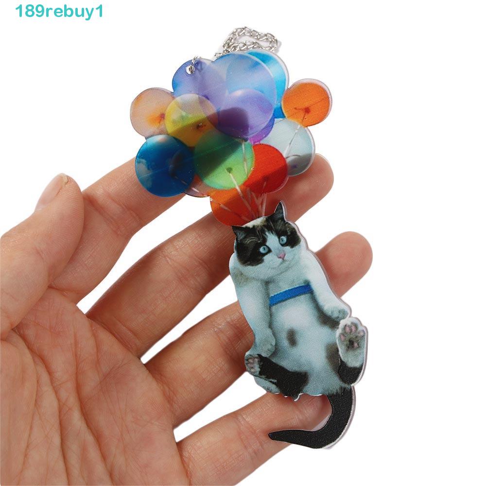 REBUY1 Phụ Kiện Treo Trang Trí Xe Hơi Hình Chú Mèo Bằng Acrylic Nhiều Màu Dễ Thương