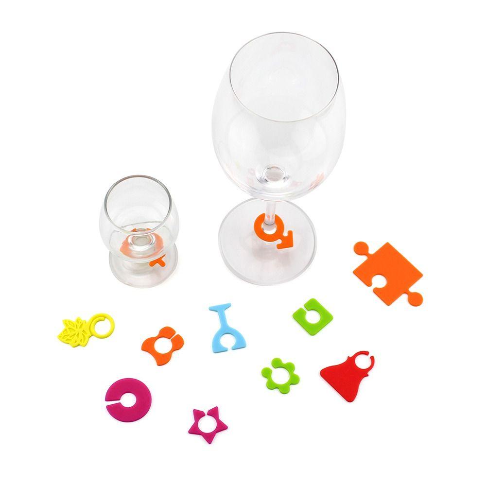 Dụng Cụ Đánh Dấu Ly Rượu Bằng Silicone Nhiều Màu Sắc Tối Giản Trang Trí Tiệc