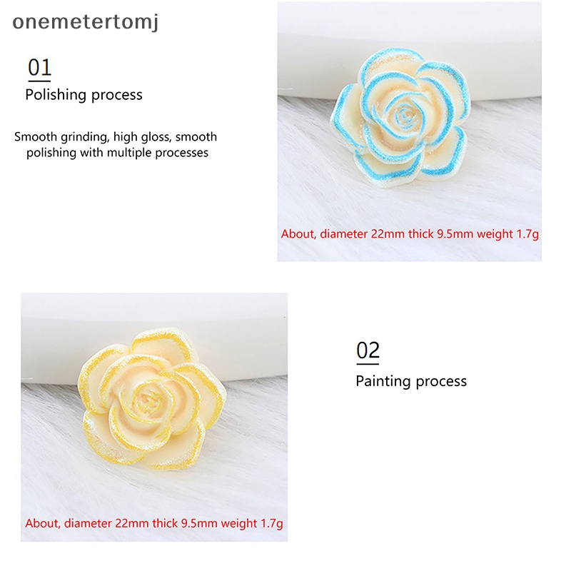 Bộ 5 Nút Áo Hình Hoa Hồng Dạ Quang Bằng Nhựa Resin Màu Sắc Nổi Bật