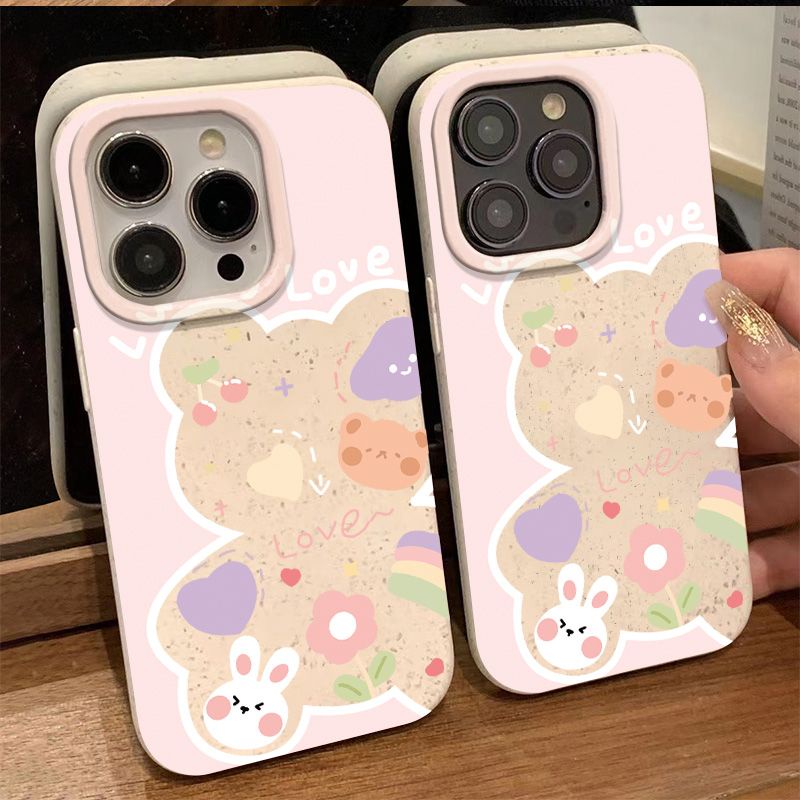 Ốp Điện Thoại Mềm Chống Sốc Họa Tiết Hoa Và Chú Gấu Dễ Thương Cho Iphone 118plu14pro 12713 HK2H
