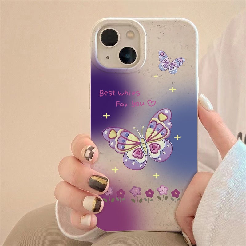 Ốp Điện Thoại Mềm Chống Sốc Hình Bướm 7max iPhone12 Vjgbgb Đơn Giản 14Pro8 1113 7max Plus plus14pro8