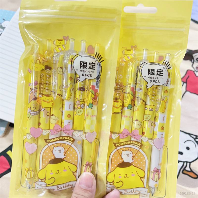 Set 6 Bút Bi Sanrio Purin Dễ Thương Cho Bé