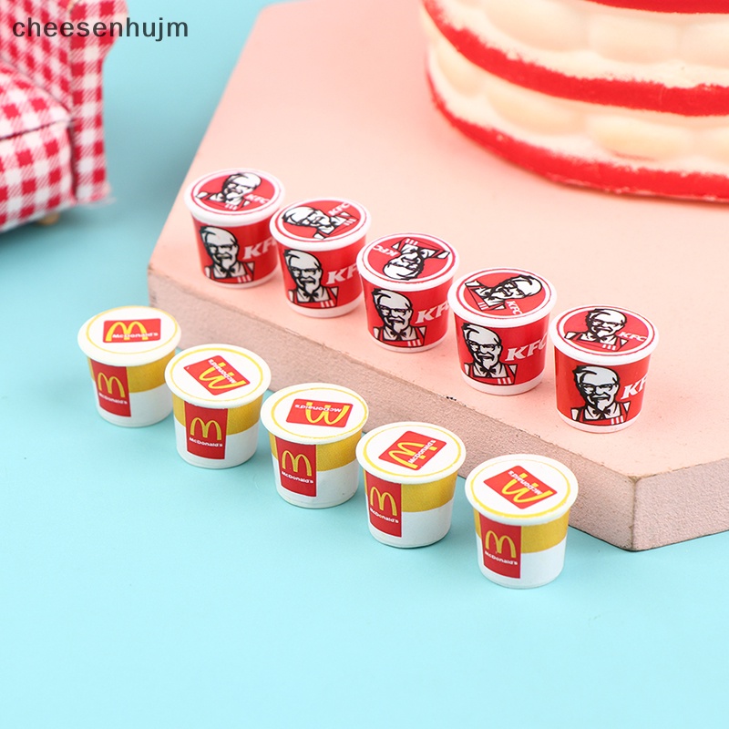 Set 5 Xô Mini Đựng Thức Ăn Tỉ Lệ 1 / 12 Cho Nhà Búp Bê