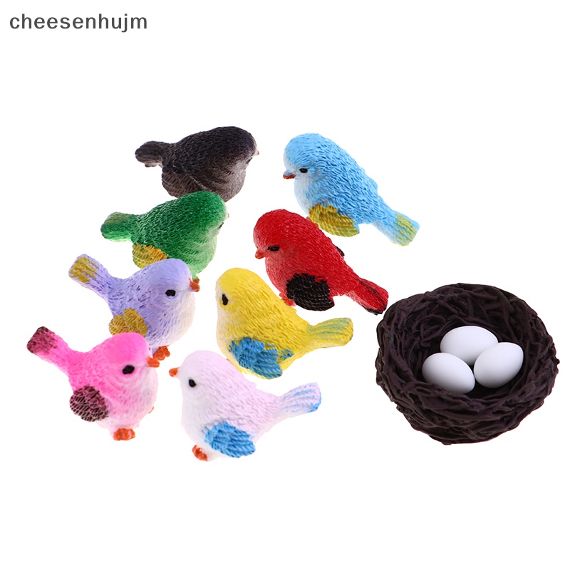 Set 4 Tượng Chim Ruồi Nhiều Màu Sắc Trang Trí Tiểu Cảnh