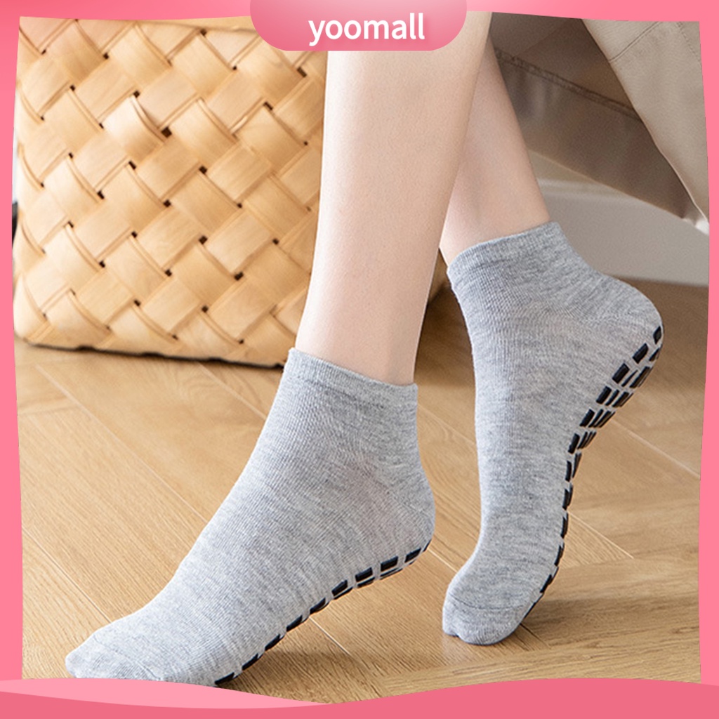 1 Đôi Vớ Tập Yoga Bằng Polyester Thoáng Khí Chống Trượt Màu Sắc Đơn Giản