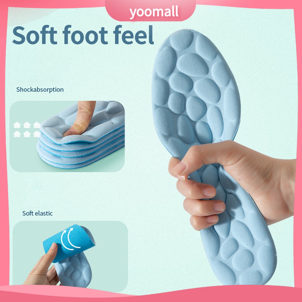 1 Cặp Đế Lót Giày Mát Xa Chân Chống Sốc Độ Co Giãn Cao Thoáng Khí
