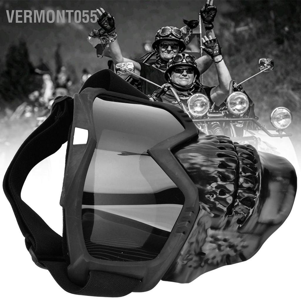 Vermont055 Unisex Outdoor Skull Mũ bảo hiểm xe máy Kính mặt nạ đua