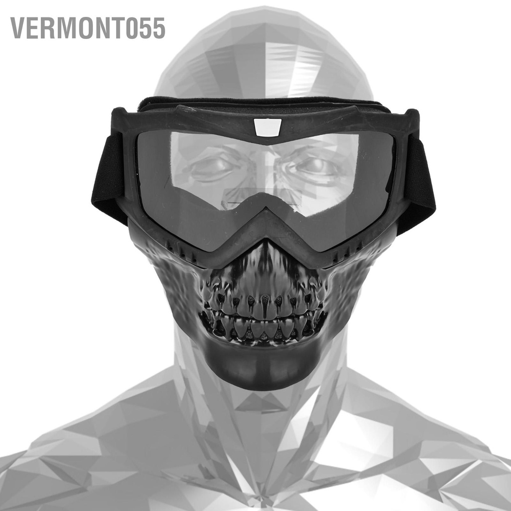 Vermont055 Unisex Outdoor Skull Mũ bảo hiểm xe máy Kính mặt nạ đua
