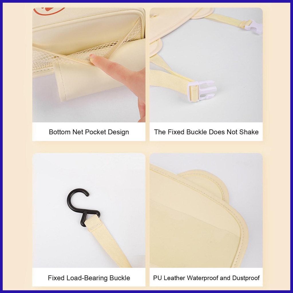 Túi Da PU Đựng Đồ Đa Năng Chống Thấm Nước In Họa Tiết Hoạt Hình Dễ Thương Gắn Ghế Sau Xe Hơi