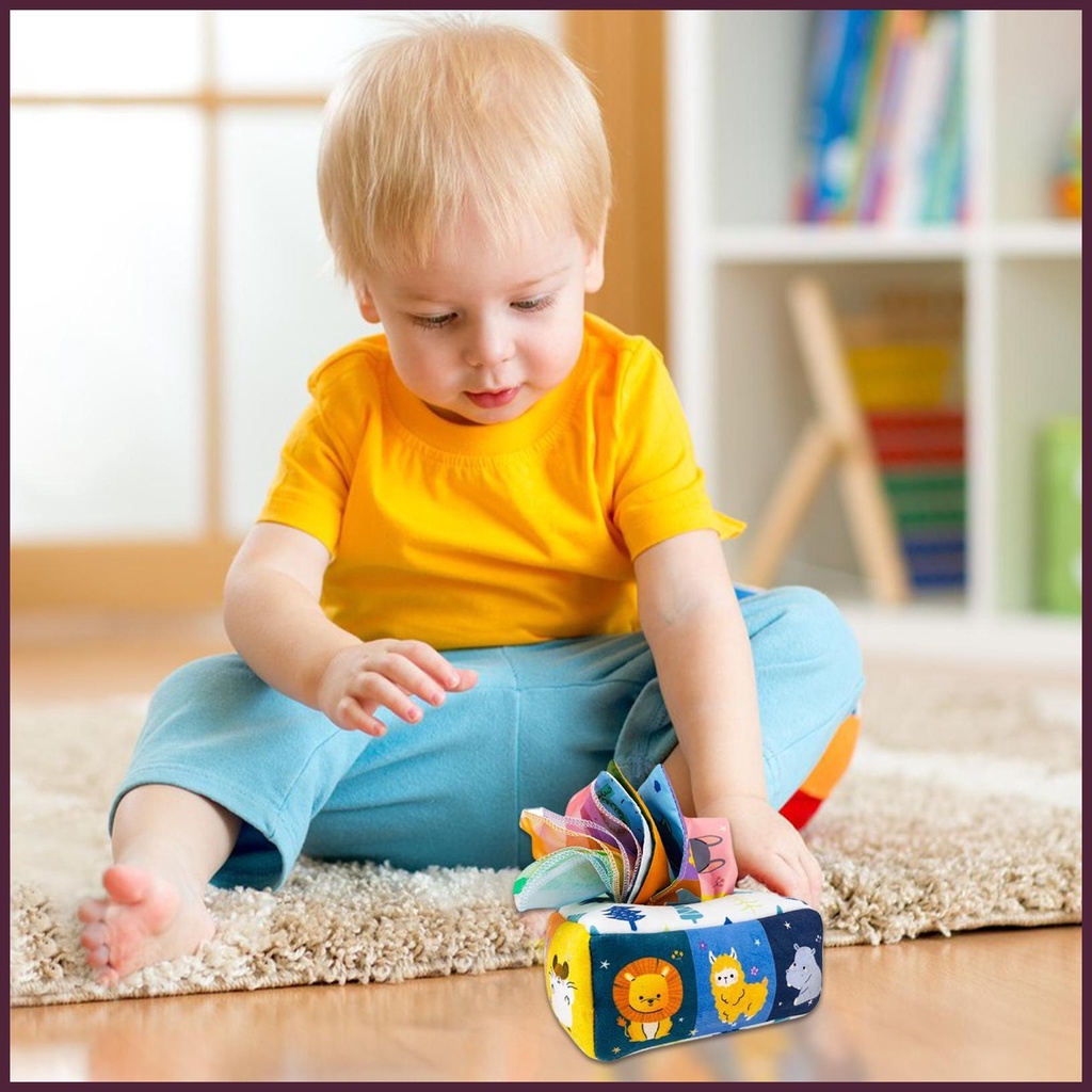 Hộp Khăn Giấy Đồ Chơi Mềm Mại Giáo Dục Cho Bé Sơ Sinh