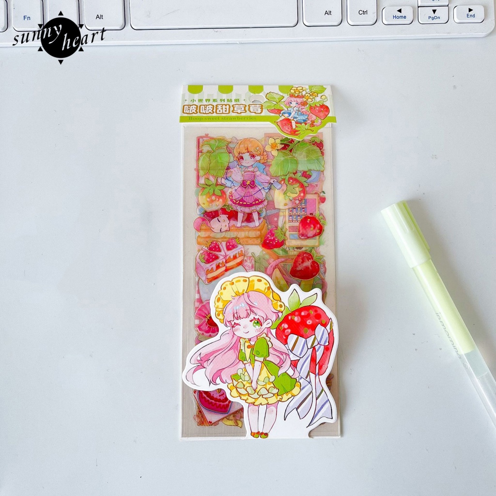 Sunnyheart 1 Bộ Hình Dán Văn Phòng Phẩm In Hoạt Hình Giàu Có Và In Trong Suốt