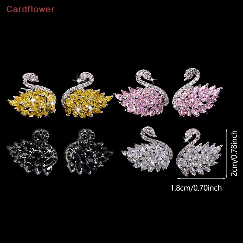 1 Đôi Bông Tai Hình Thiên Nga Đen Trắng 925 Đính Đá Thời Trang Dành Cho Nữ