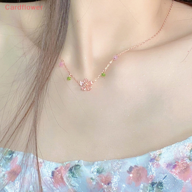 Vòng cổ Mặt Hoa Anh Đào Đính Đá Zircon Thời Trang Hàn Quốc Mới