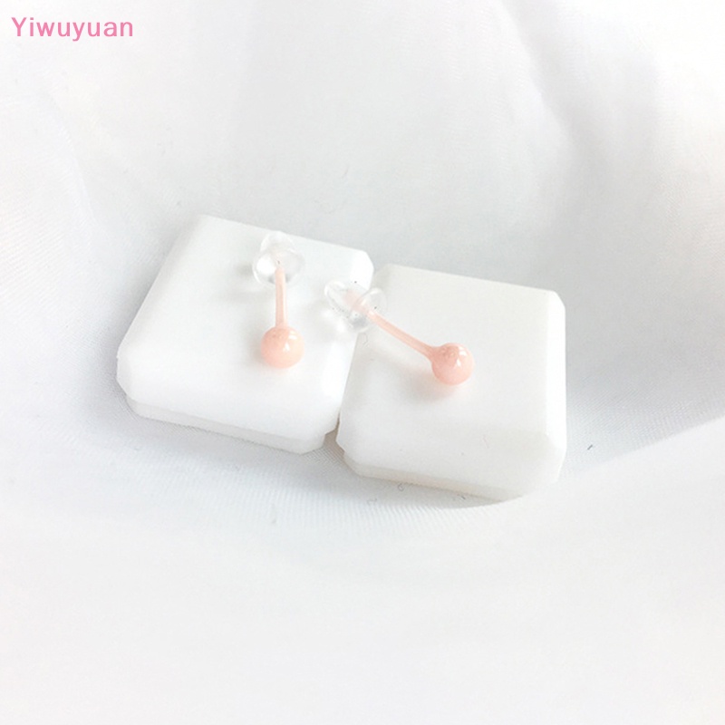 1 Đôi Bông Tai Bằng Gốm Nhiều Màu 4mm Mới