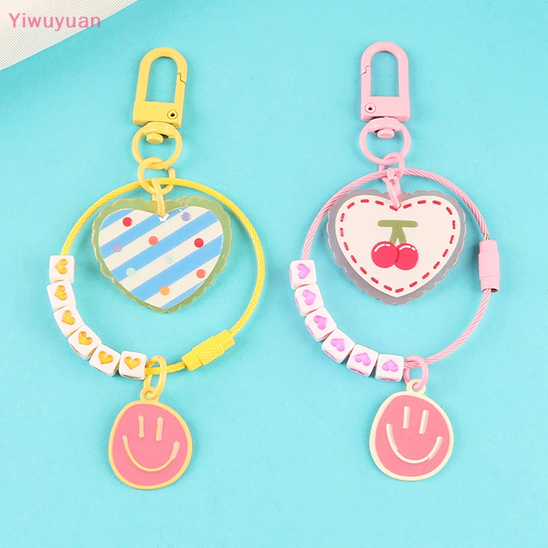 Móc Khóa Hình Trái Tim Mặt Cười Hoạt Hình Dễ Thương