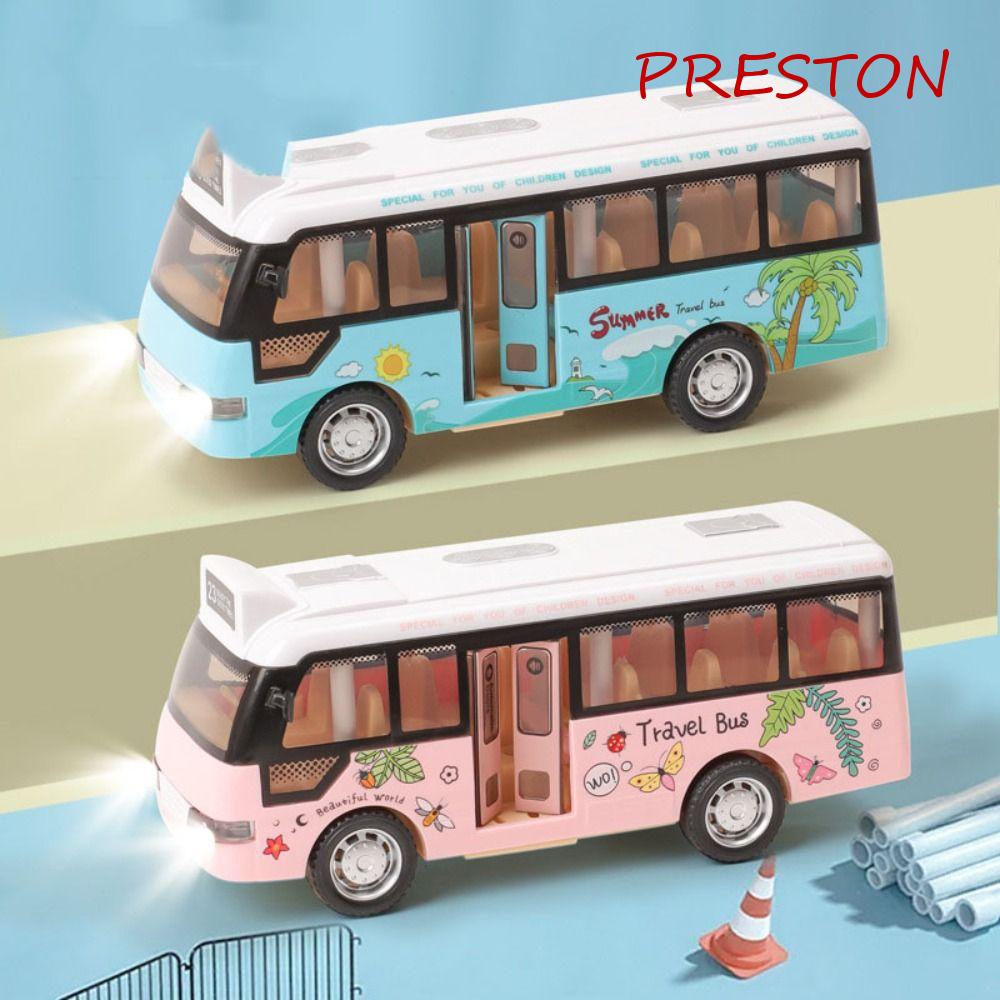 PRESTON Mô Hình Xe Buýt 4 Bánh Bằng Hợp Kim ABS Tinh Tế Dành Cho Bé