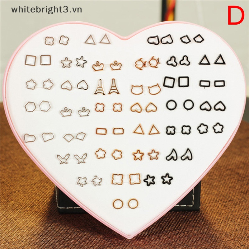Set 36 Đôi Bông Tai Hình Hoa Đính Pha Lê Cho Nữ
