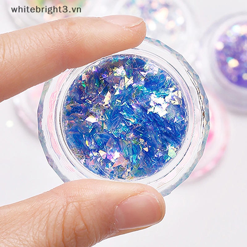 Miếng Dán Kính Lá Nhôm Màu Laser Trang Trí Móng Tay